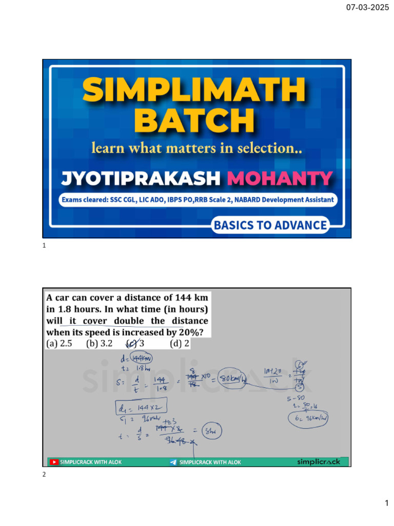 TSD Class Note 2 | PDF