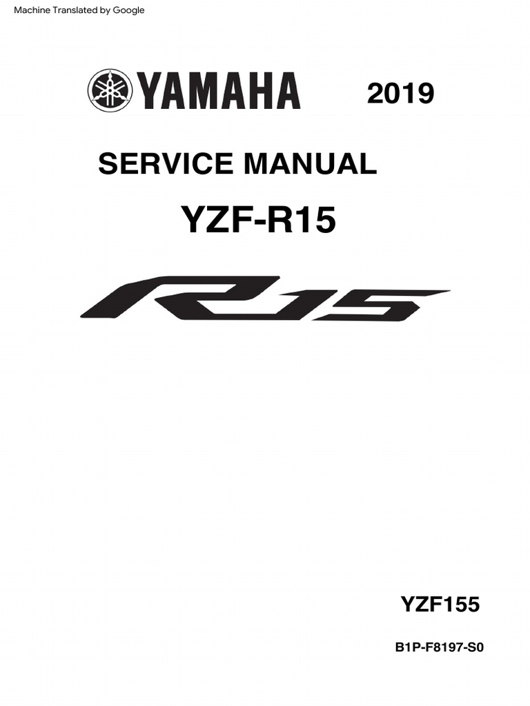 YAMAHA YZF-R15 サービスマニュアル 2023 YZF-R15 2019 Service Manual Guide | PDF | Fuel Economy In