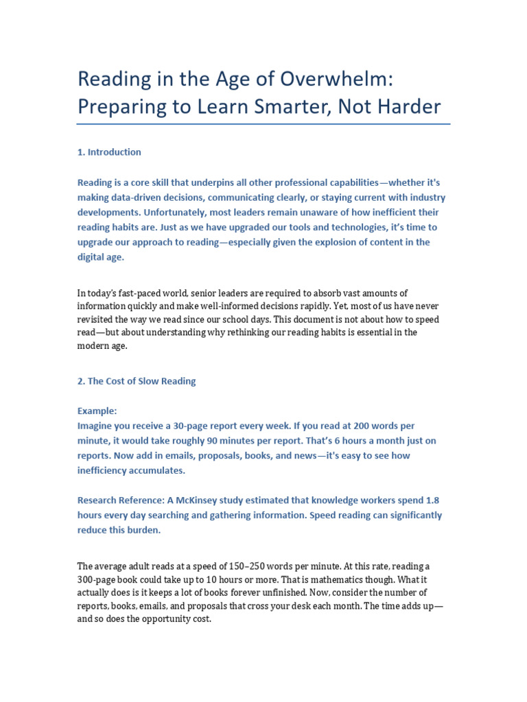 Speed Reading Pre-Read | PDF | Reading Comprehension | Neuroscience