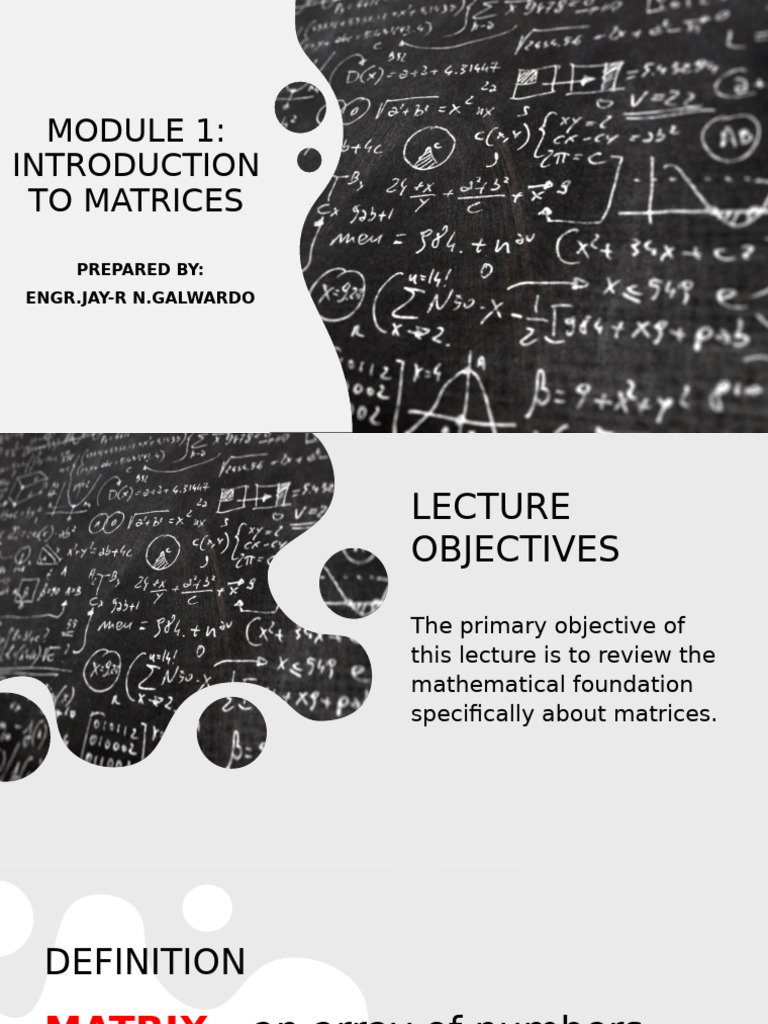 MODULE-1-MATRICES (1) | PDF | Matrix (Mathematics) | Mathematical Concepts
