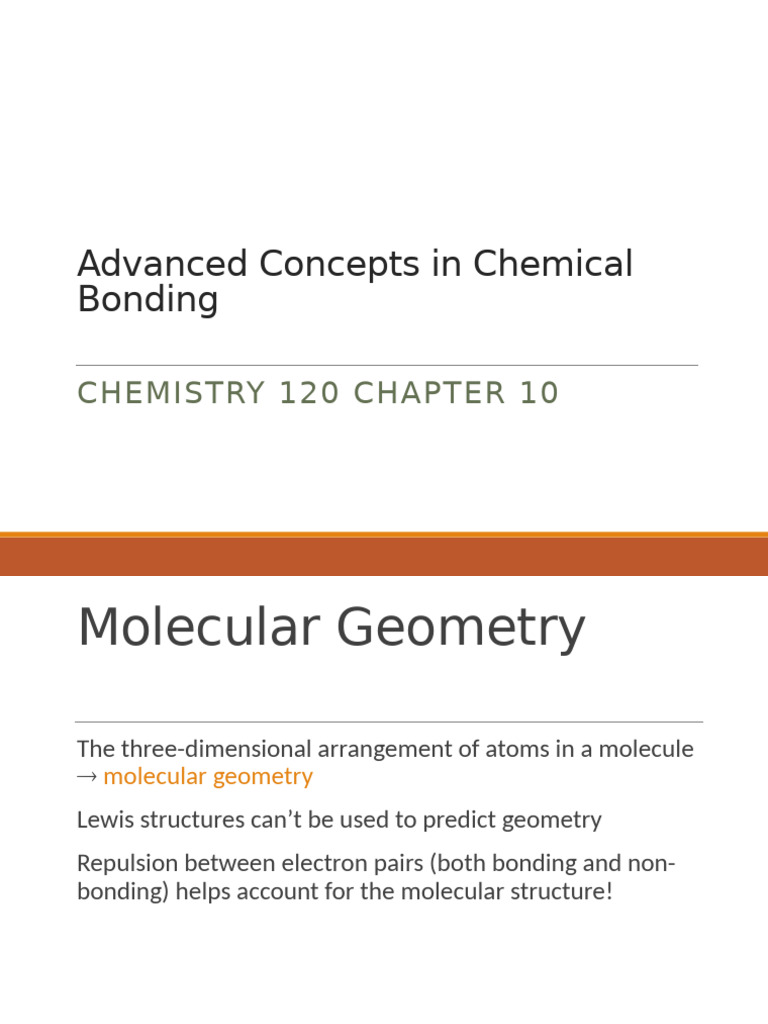 Advanced Chemical Bonding Concepts | PDF | Chemical Bond | Molecular ...
