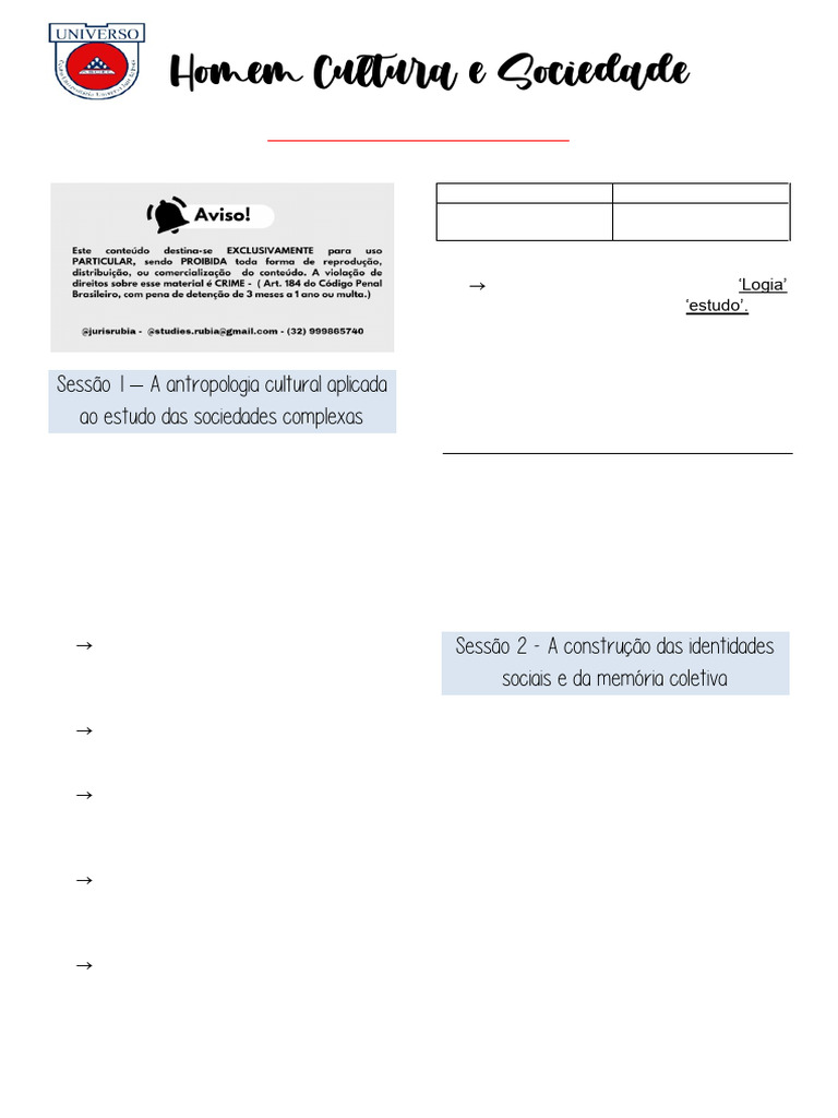 Homem Cultura e Sociedade (1 - 20) PDF | PDF | Antropologia | Sociologia