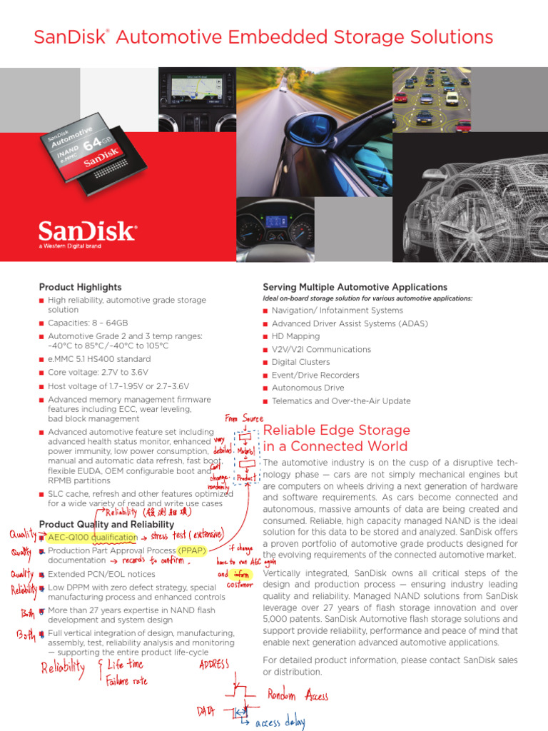 SanDisk Automotive Flash Storage Solutions | PDF | Flash Memory ...