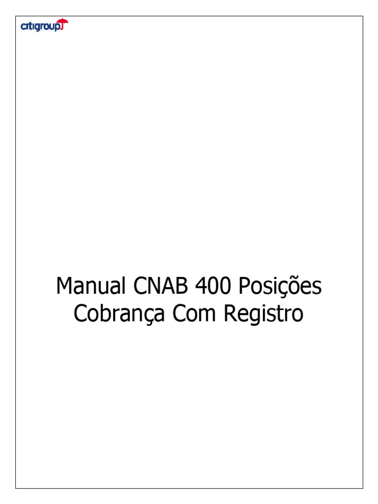 Cnab 400 - Citibank | PDF | Transação em base de dados | Desconto