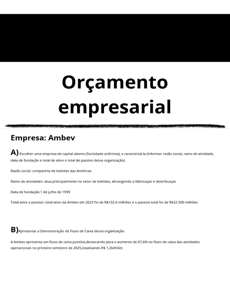 Orçamento Empresarial PDF | PDF