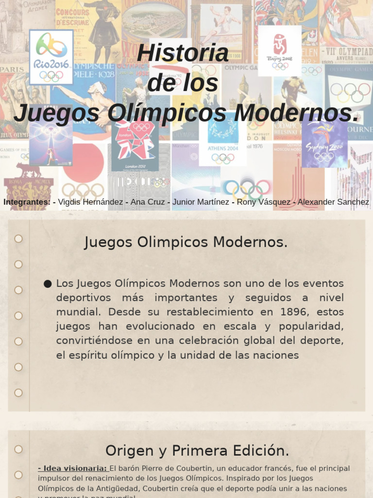 Historia de los Juegos Olímpicos Modernos | PDF | Juegos olímpicos ...