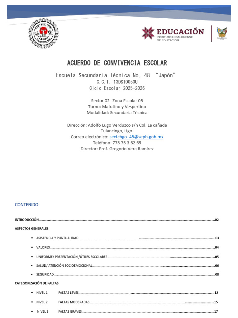 Acuerdo de Convivencia Escolar 2025-2026 | PDF | Escuelas | Trabajo Social