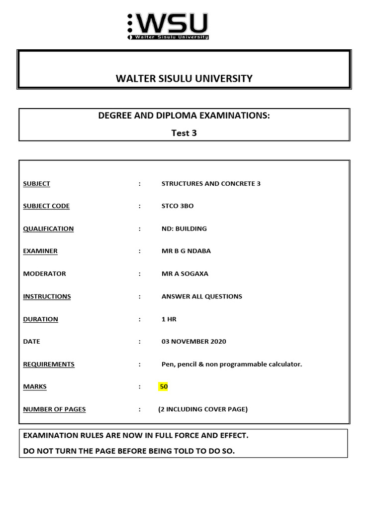 Test 3 Structures 2020 | PDF