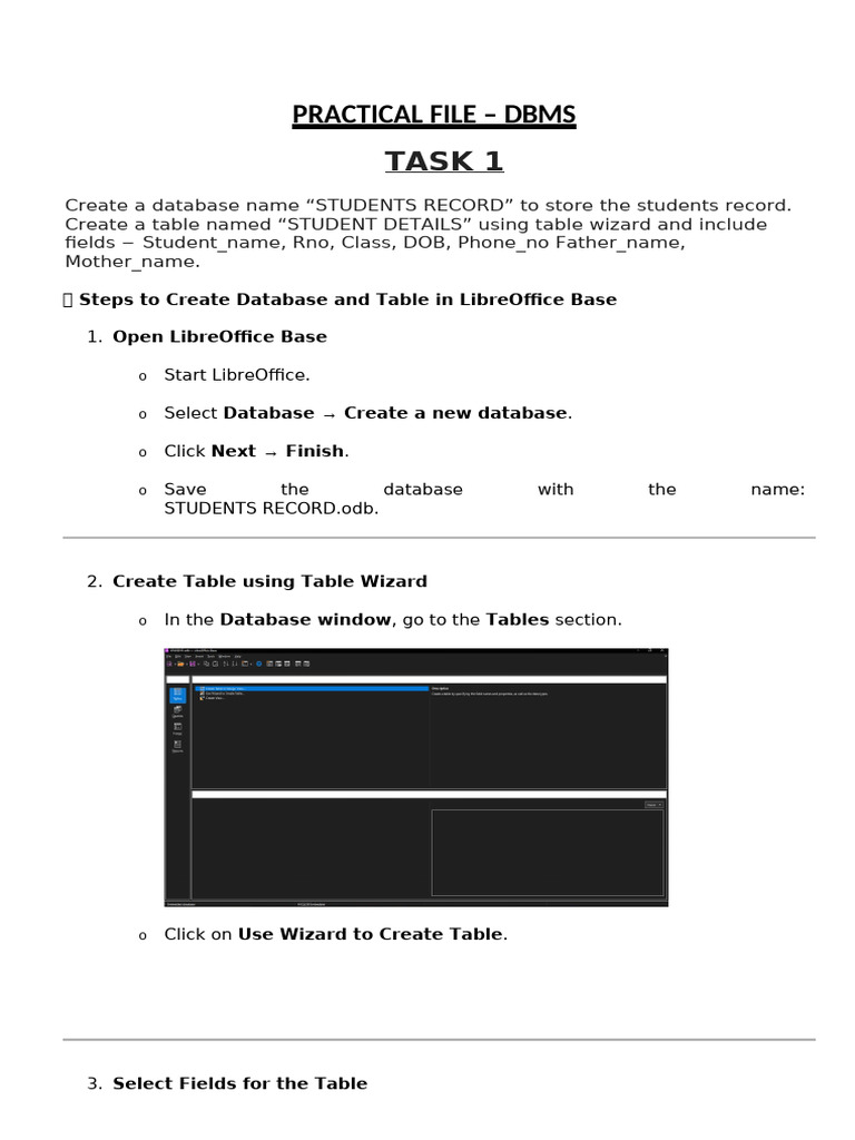 Creating a Student Database in LibreOffice | PDF | Databases | Computer ...