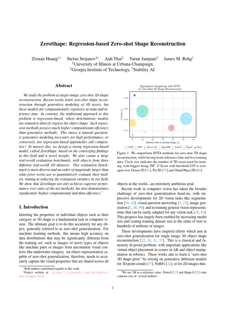 ZeroShape: Efficient Zero-shot 3D Reconstruction | PDF | 3 D Computer ...