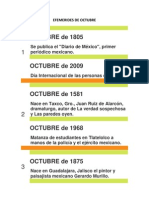 Efemerides de Octubre