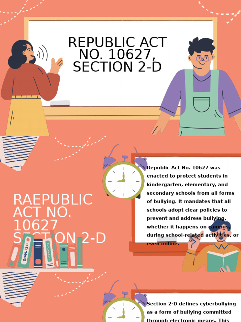 Ra No.10627 Section 2-d | PDF | Cyberbullying | Bullying