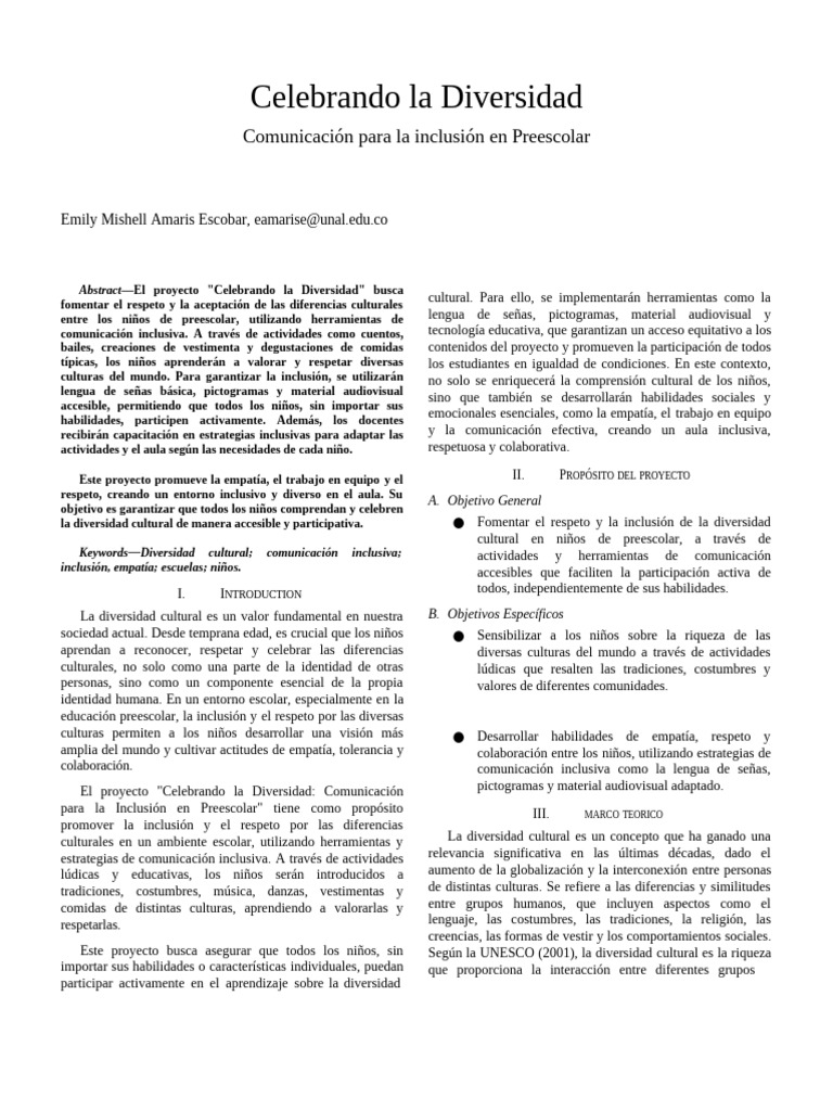 Semana de Inclusión en Preescolar | PDF | Enseñando | Inclusión (Educación)