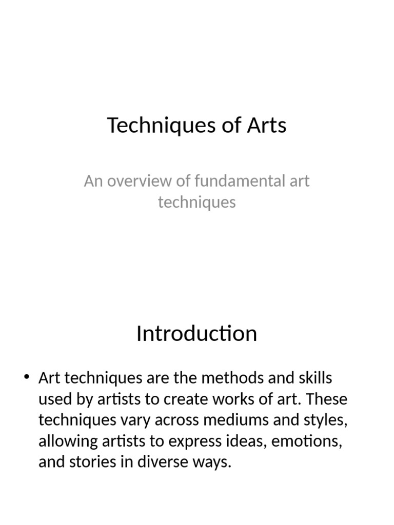 Essential Art Techniques Overview | PDF
