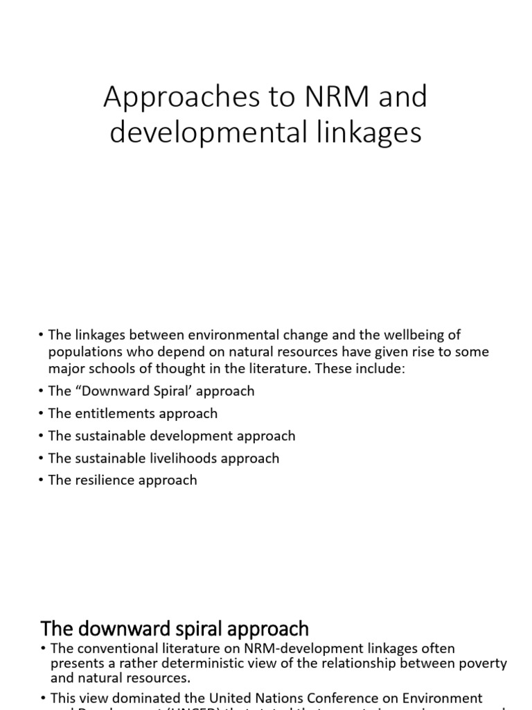 Natural Resource Management Approaches | PDF | Sustainability ...