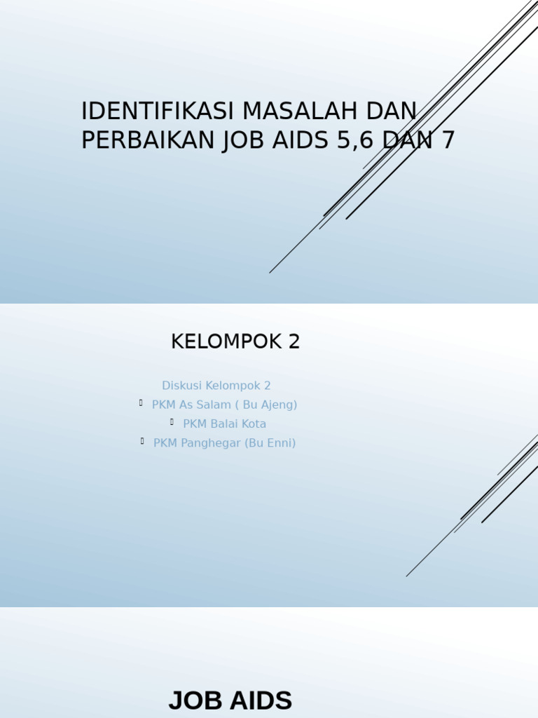 Identifikasi Masalah Dan Perbaikan Job Aids 5,6 Dan [Autosaved] | PDF