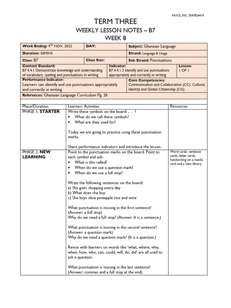 B7-GH-WK8 | PDF | Punctuation | Comma