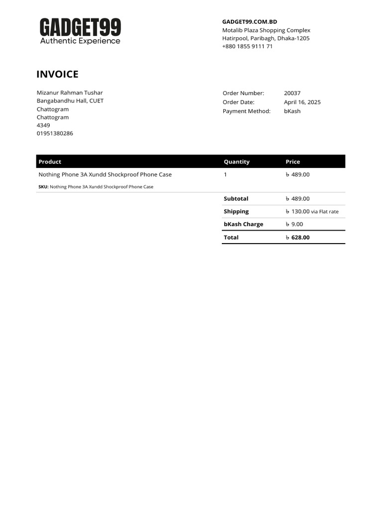 Invoice 20037 | PDF