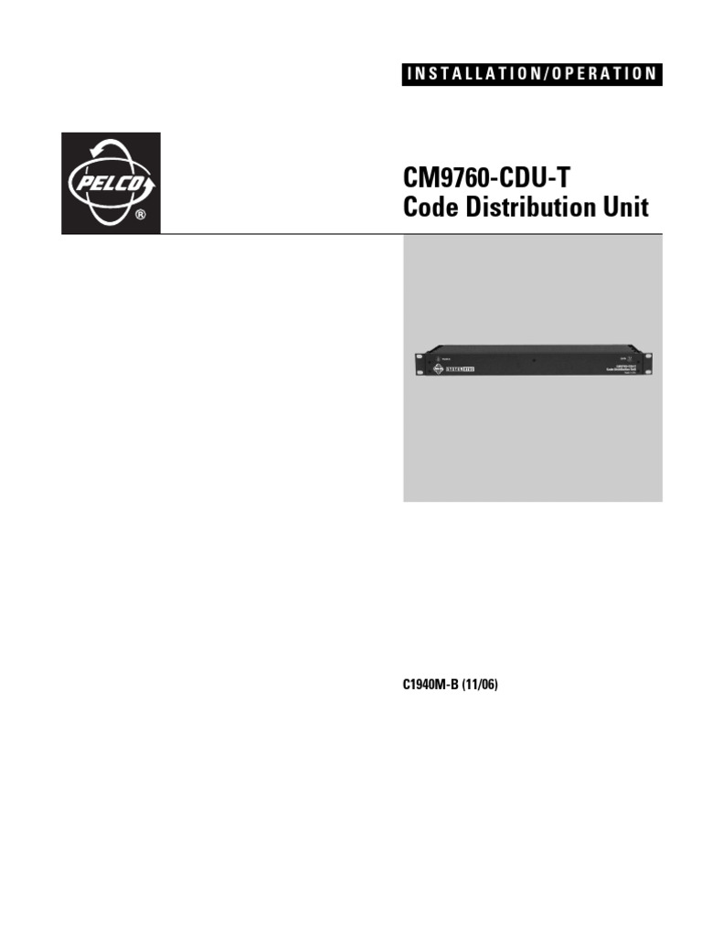 CM9760-CDU-T Code Distribution Unit | PDF | Electrical Connector ...