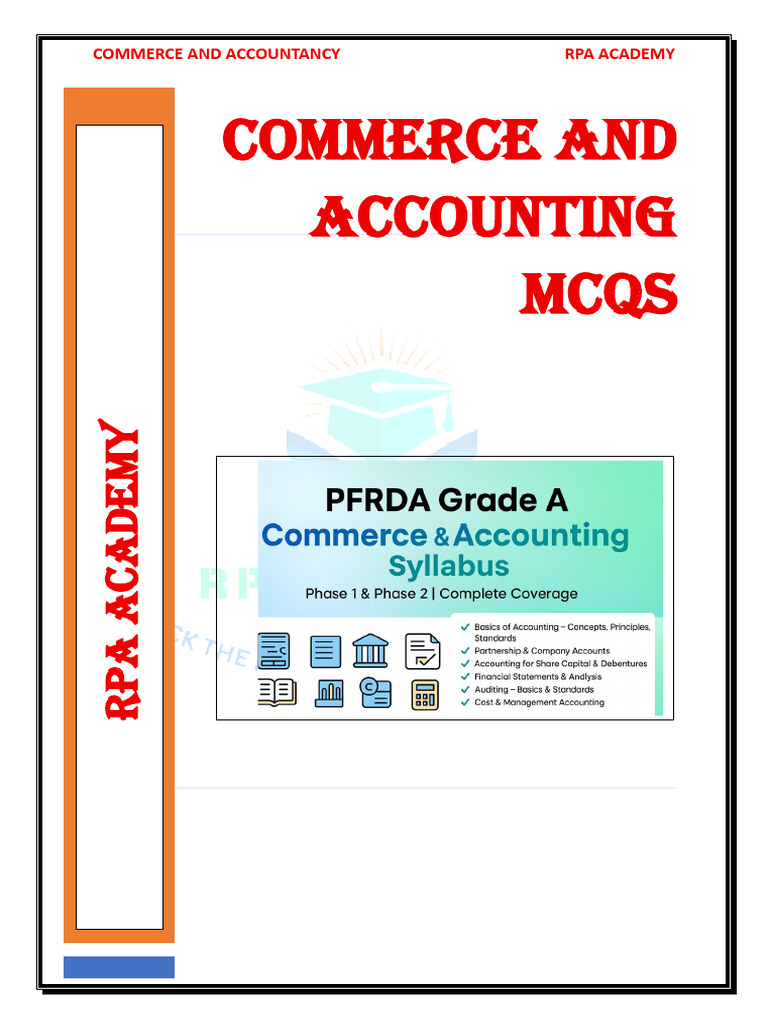 Commerce Accountancy Important Mcqs | PDF | Depreciation | Expense