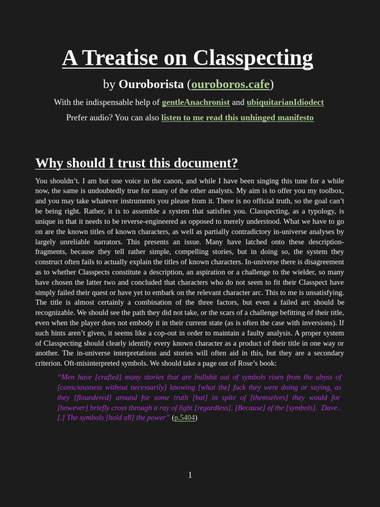 Understanding Classpecting and Aspects | PDF | Truth | Mind