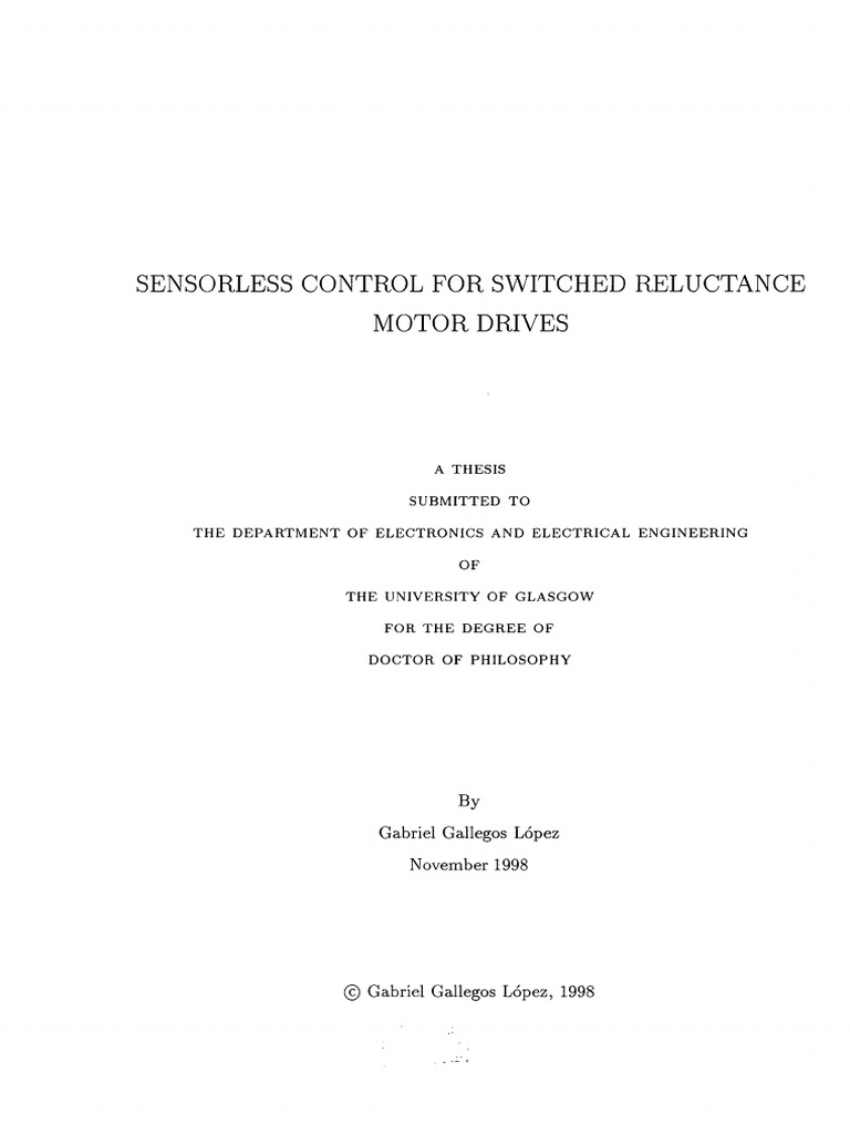 Sensorless Control in Switched Reluctance Motors | PDF | Power Inverter ...