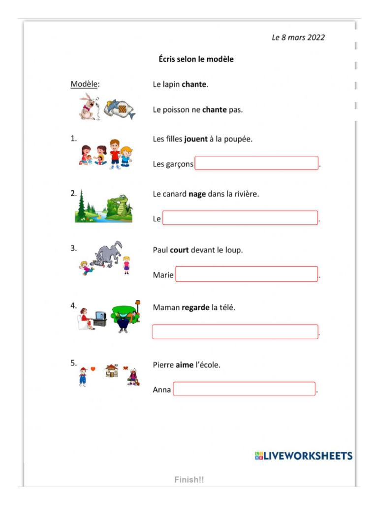 Expression de La Négation Worksheet | PDF