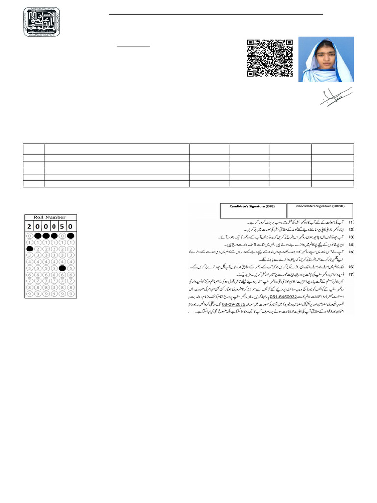 Provisional Roll Number Slip 2025 | PDF