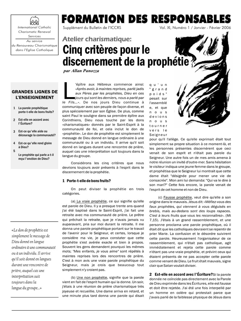 Discernement de la prophétie chrétienne | PDF | Dieu | Prière