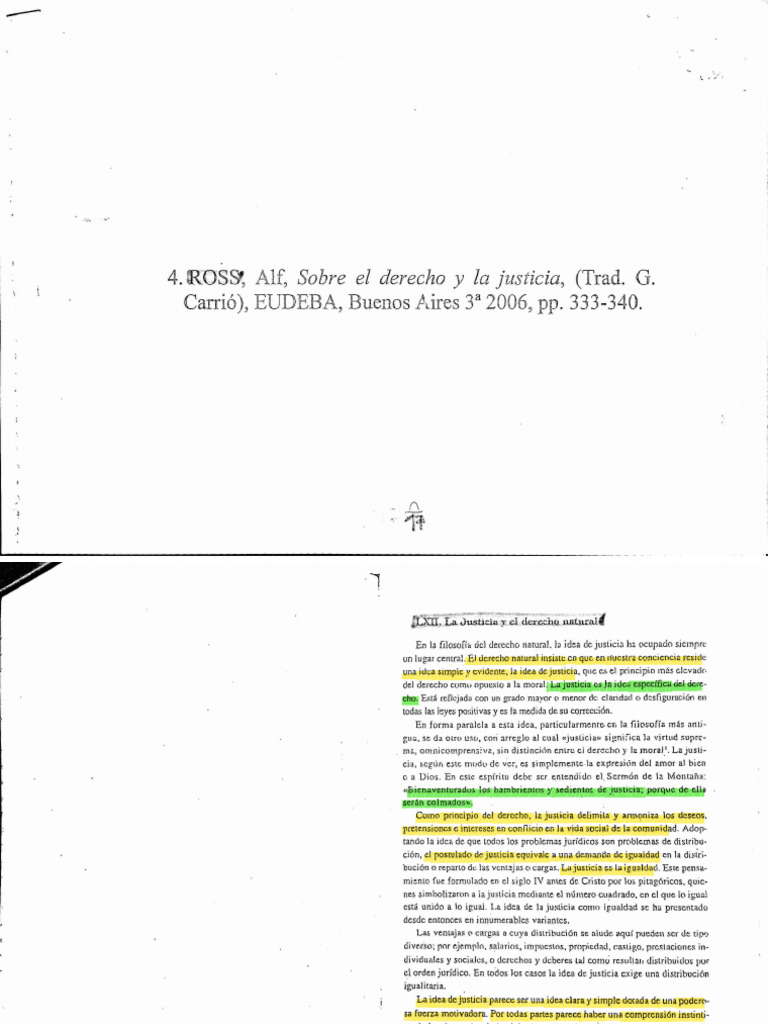 Ross - Sobre El Derecho y La Justicia (Fragmento FD) | PDF | Justicia ...