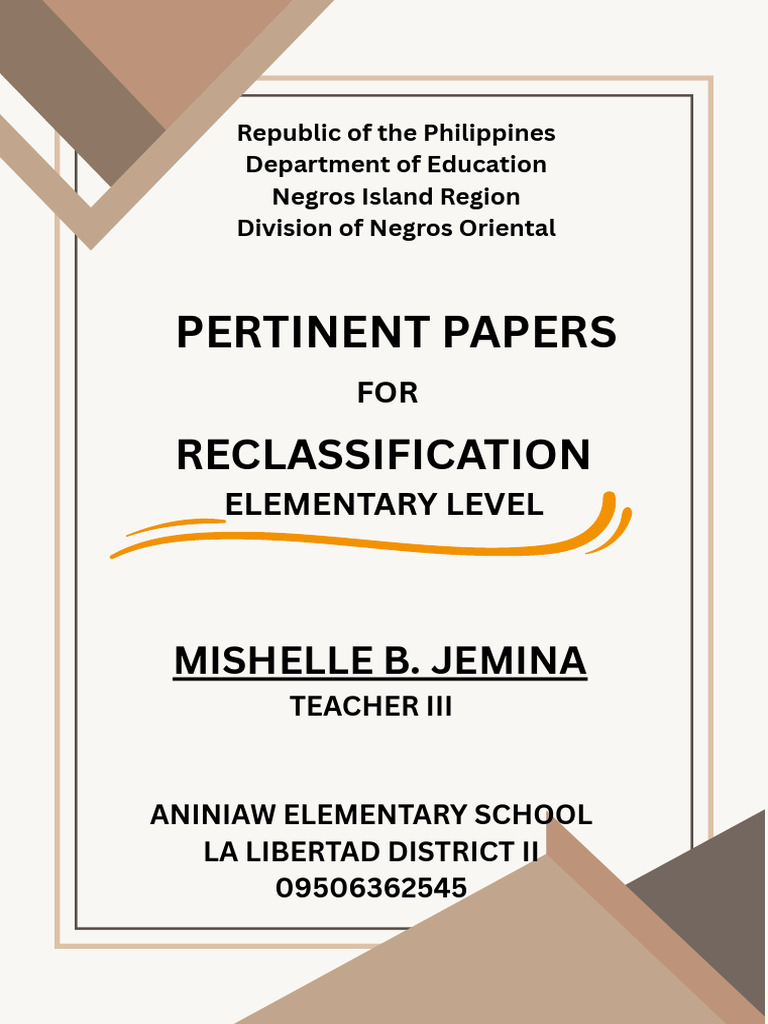 Reclassification Documents for Teachers | PDF