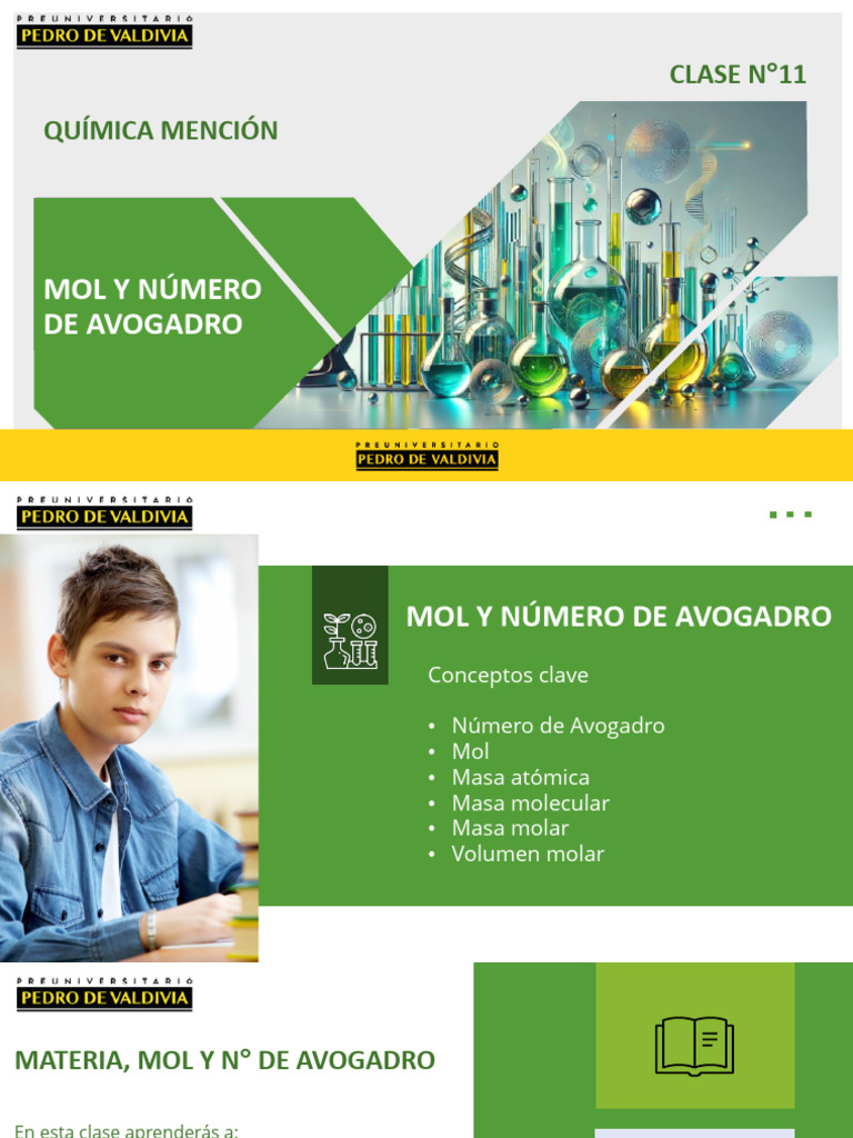 Mol y Número de Avogadro en Química | PDF | Mole (Unidad) | Estequiometría