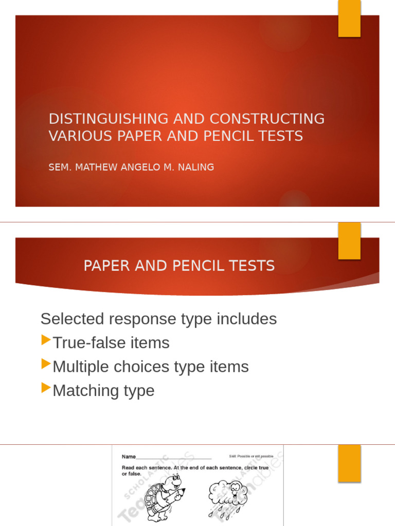 Guide to Designing Paper and Pencil Tests | PDF