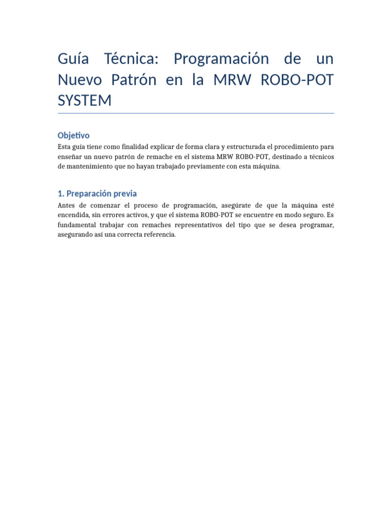 Guia Patron MRW RoboPot | PDF | Programación de computadoras | Remache