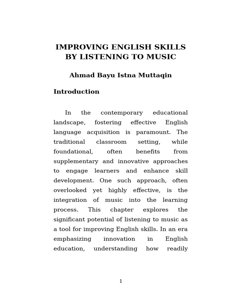 Improving English Skills by Listening To Music | PDF | Vocabulary ...