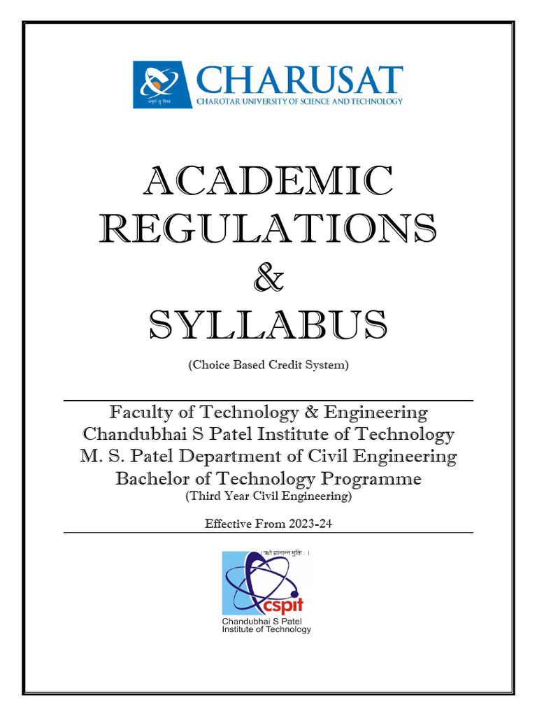 Civil Engineering B.Tech Regulations 2023-24 | PDF | Engineering ...