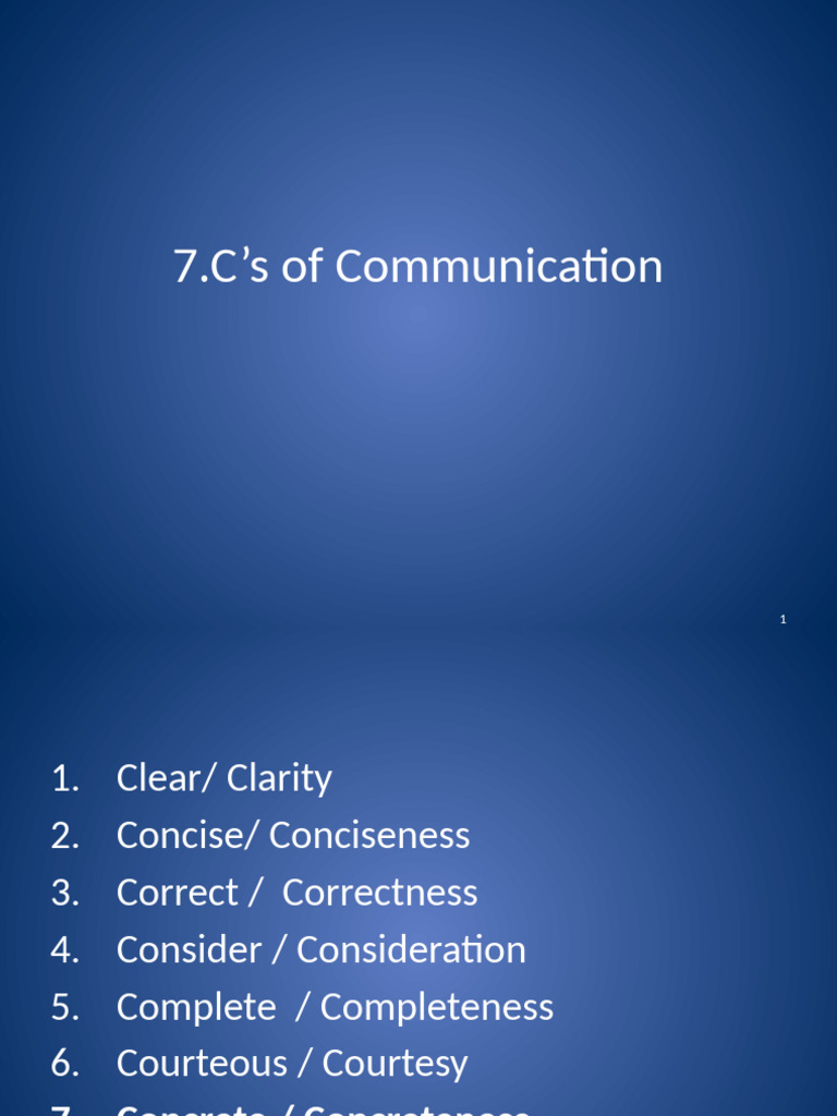 7C's of Communication | PDF | Communication