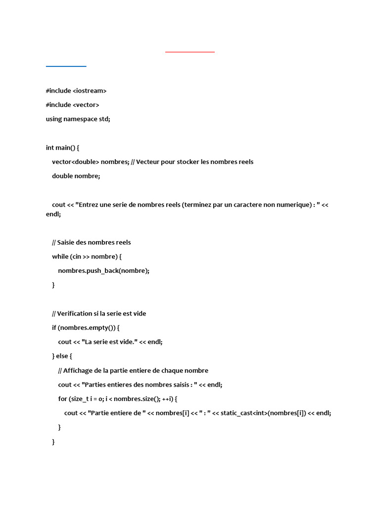 Exemples de code C++ pour exercices | PDF | C ++ | Condensateur