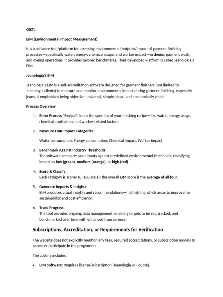 Summary of EIM Verification Website | PDF