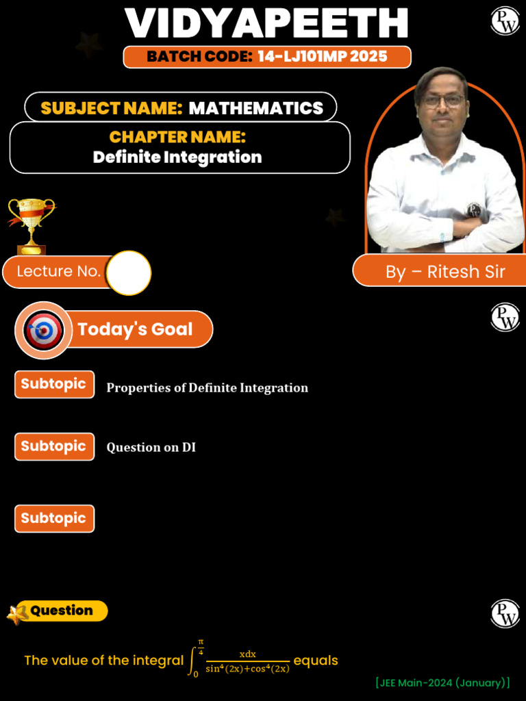 Definite Integration Concepts and Problems | PDF | Pi | Function ...