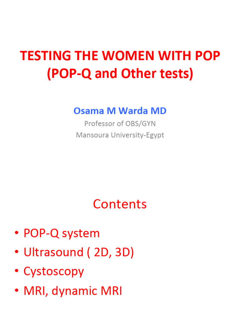 POP-Q System for Prolapse Assessment | PDF | Vagina | Human Reproduction