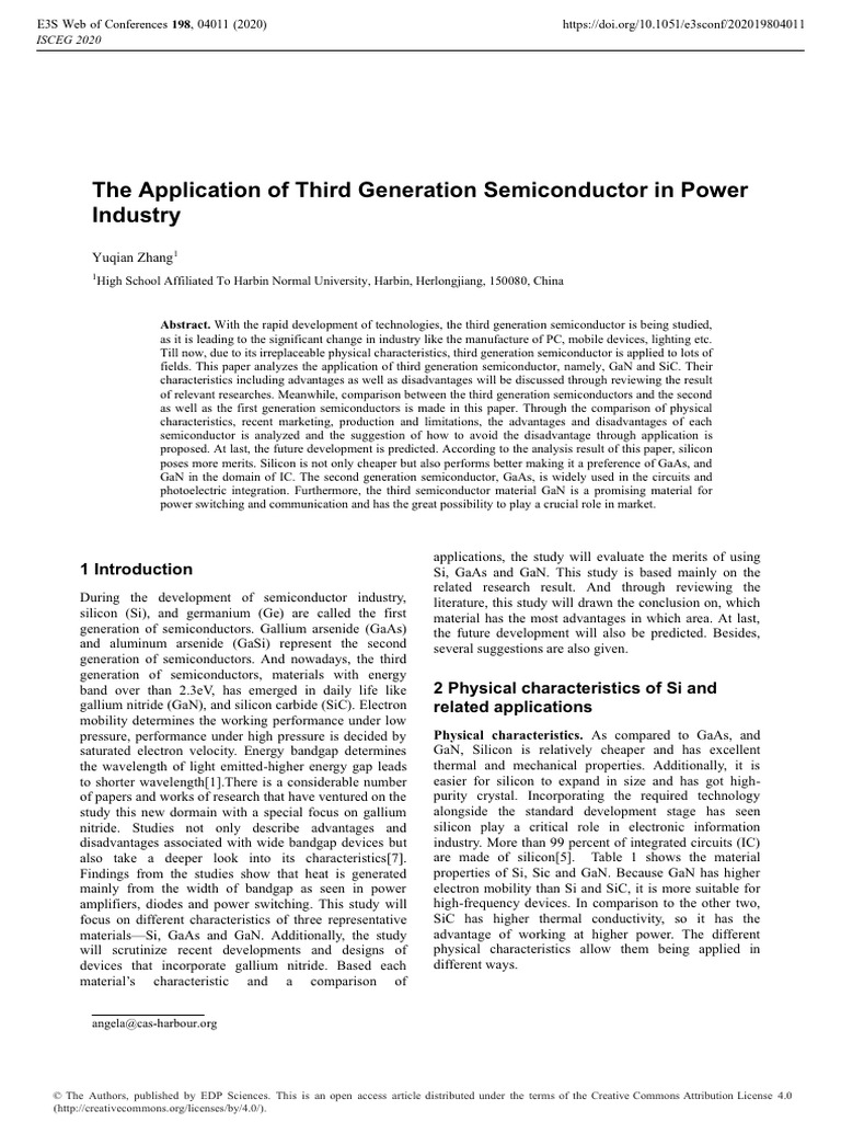 Third Generation Semiconductors in Power Industry | PDF | Gallium ...