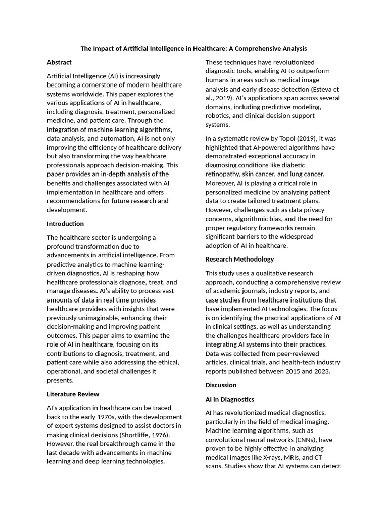 AI's Transformative Role in Healthcare | PDF | Artificial Intelligence ...