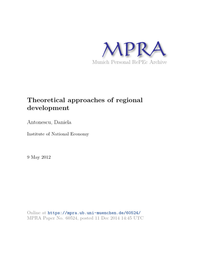 MPRA Paper 60524 | PDF | Economics | Theory