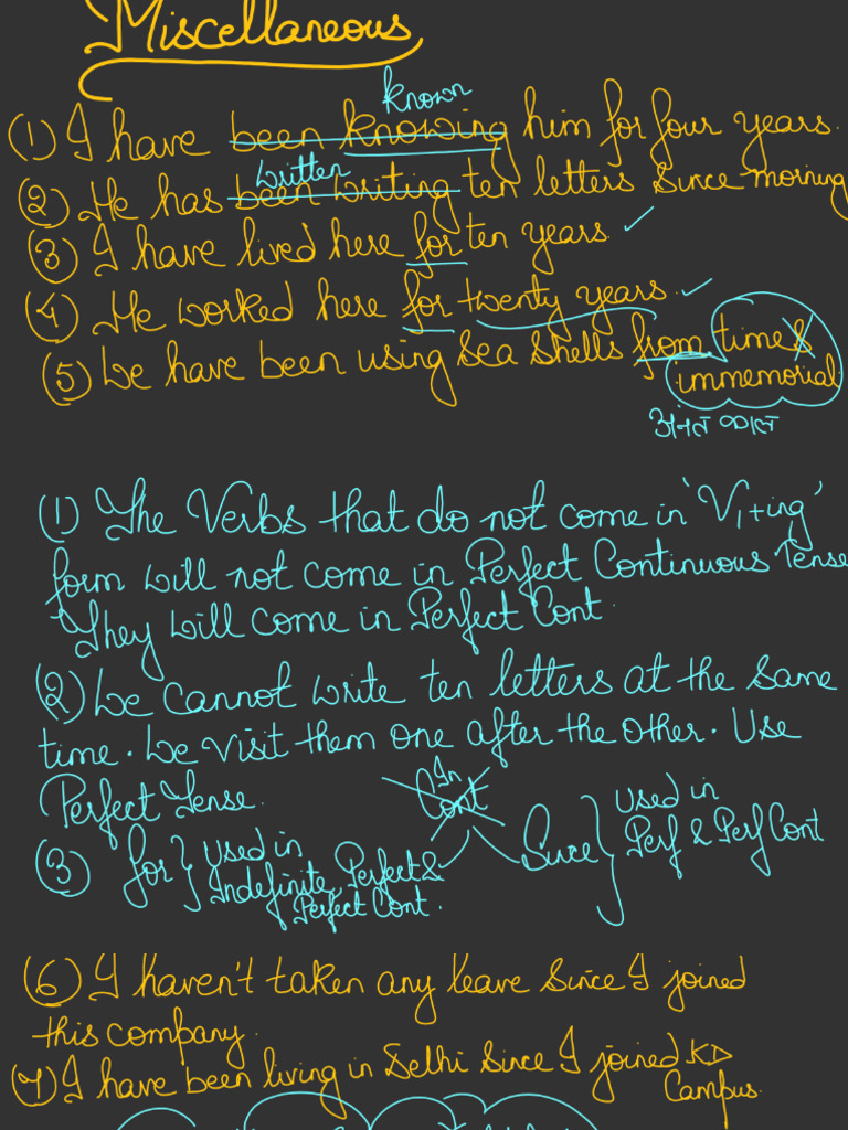 Tense Class 07 Hand Written 20240812013631 | PDF