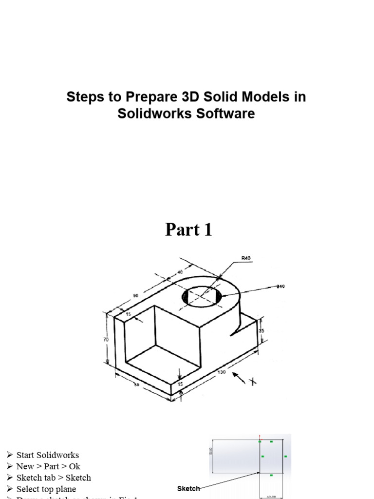 3D Modeling Steps in SolidWorks | PDF | Geometry | Classical Geometry