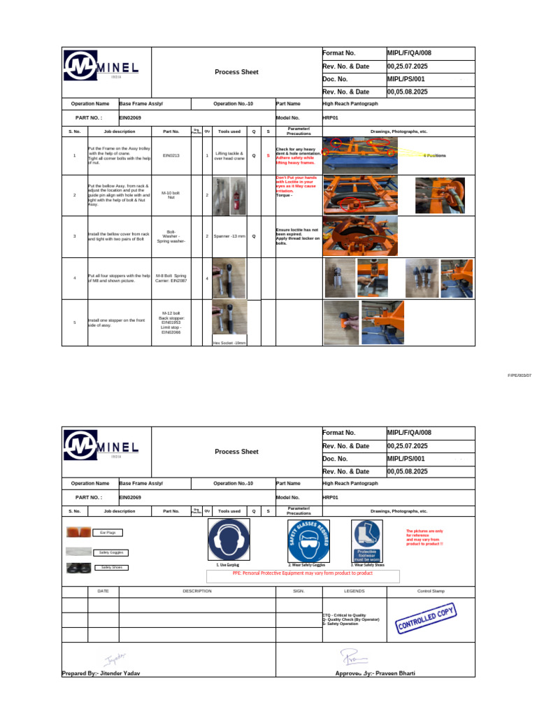 Process Sheet 03.09.2025 | PDF | Screw | Nut (Hardware)