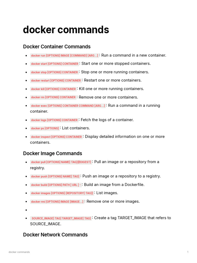 Essential Docker Commands Guide | PDF | Computer Architecture | Linux