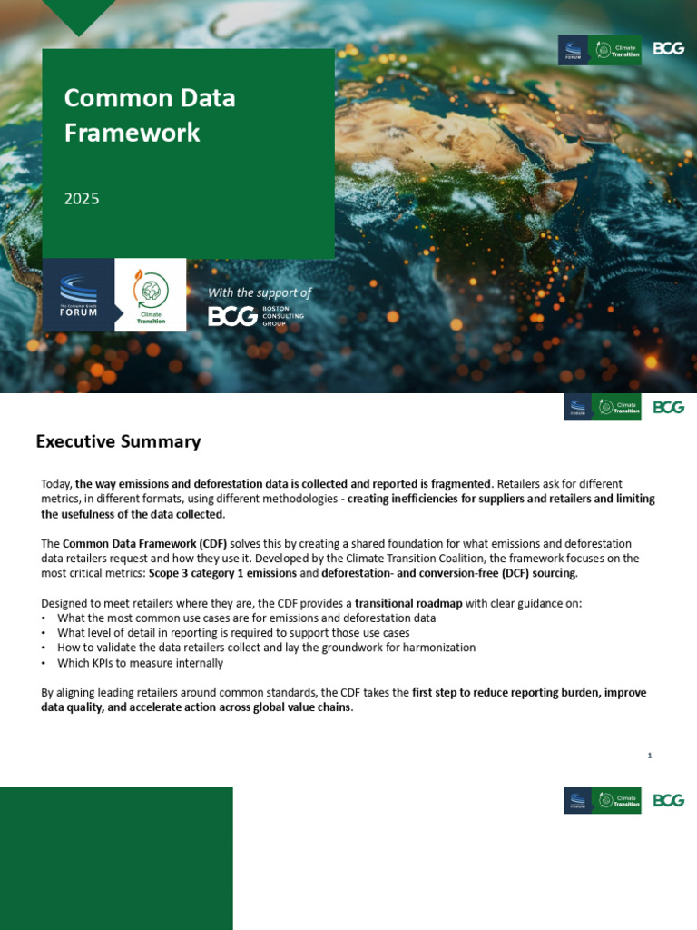 Common Data Framework for Retail Sustainability | PDF | Supply Chain ...