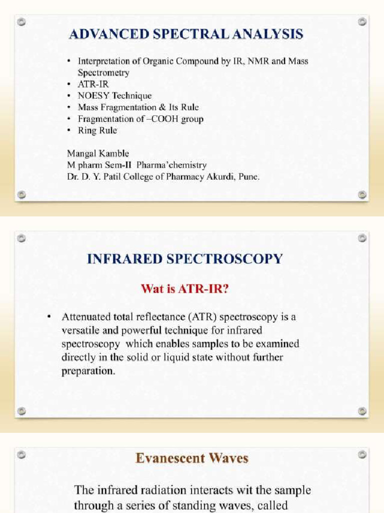 ATR IR Advanced Spectral Analysis | PDF